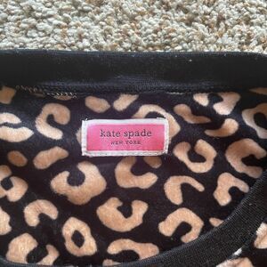 Kate Spade Black and Tan Animal Print Top